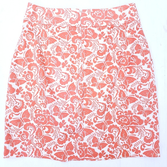 Anthropologie Odille Orange White Pleated Skirt - Picture 2 of 6